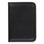 Samsill Professional Padfolio, Letter Size 8.5" x 11", 4 Internal Pockets, Synthetic Leather/PVC, Black, Padded, Stitched, Pen Loop, Notepad, Document Pocket, Business Card Holder, Refillable, 1 Each