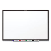 96" (8 ft) Width x 48" (4 ft) Height - White Melamine Surface - Black Aluminum Frame - Horizontal/Vertical - 1 - TAA Compliant