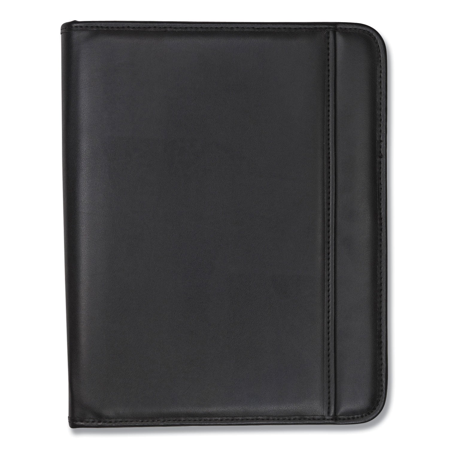 Samsill Letter Pad Folio - 8 1/2" x 11" - 6 Exterior, Internal Pocket(s) - Vinyl, Polyvinyl Chloride (PVC) - Black - Tablet Pocket, Zipper Closure, Wrap-around - 1 Each
