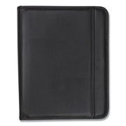 Samsill Letter Pad Folio - 8 1/2" x 11" - 6 Exterior, Internal Pocket(s) - Vinyl, Polyvinyl Chloride (PVC) - Black - Tablet Pocket, Zipper Closure, Wrap-around - 1 Each