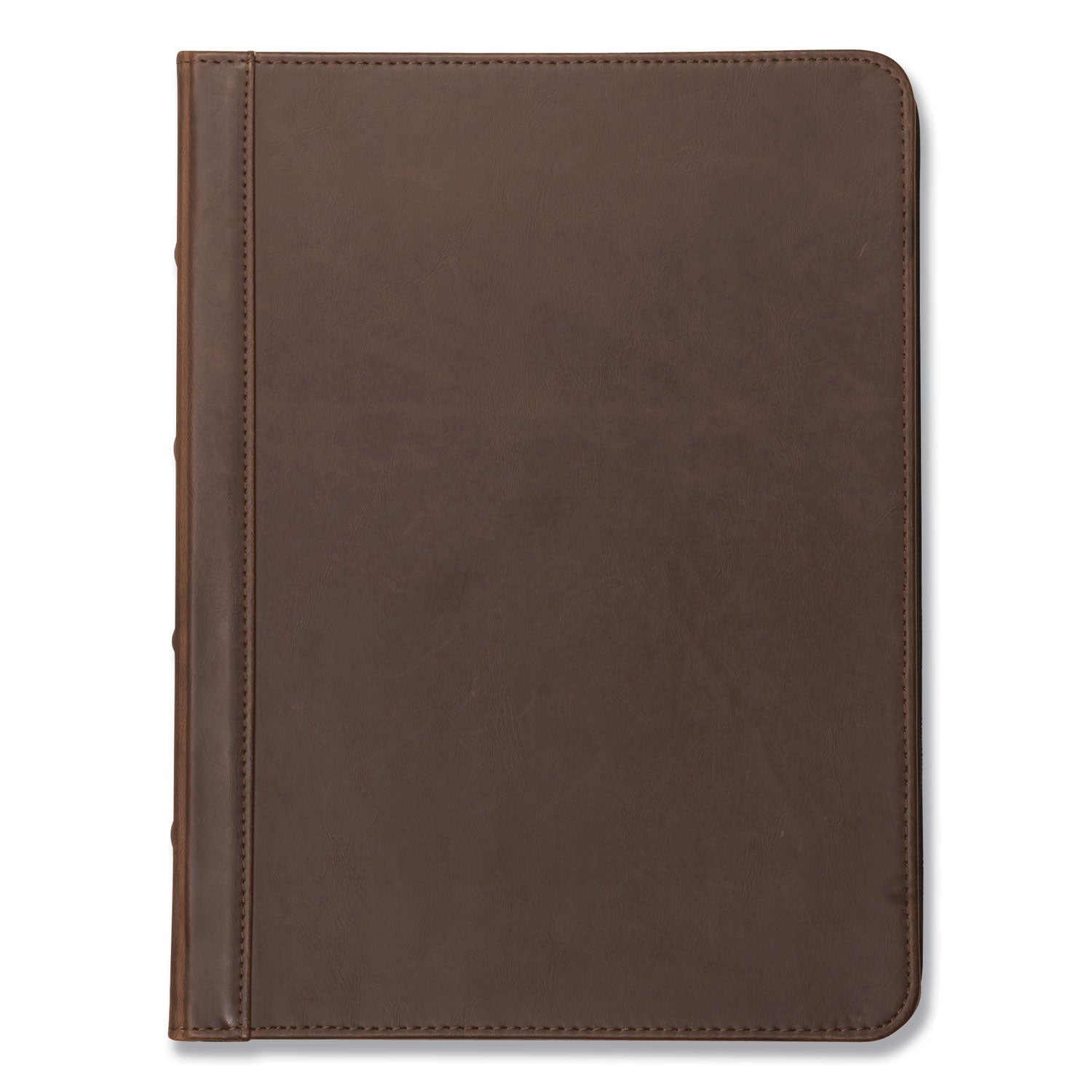 Samsill Vintage Hardback Zipper Portfolio, Letter Size 8.5" x 11", Faux Leather & Vinyl, Dark Brown, Includes Notepad, 1 Each