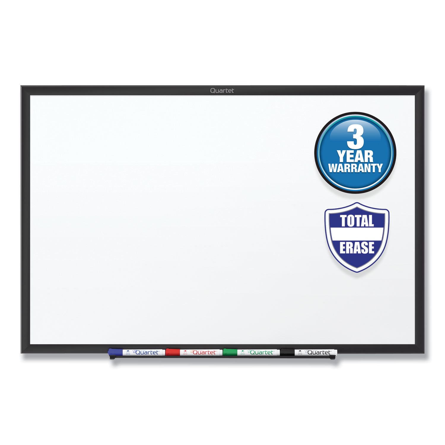 96" (8 ft) Width x 48" (4 ft) Height - White Melamine Surface - Black Aluminum Frame - Horizontal/Vertical - 1 - TAA Compliant
