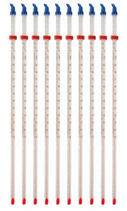 Thermometer, White-Backed, Partial Immersion, Single Scale -10°C to 150°C, Pack of 10