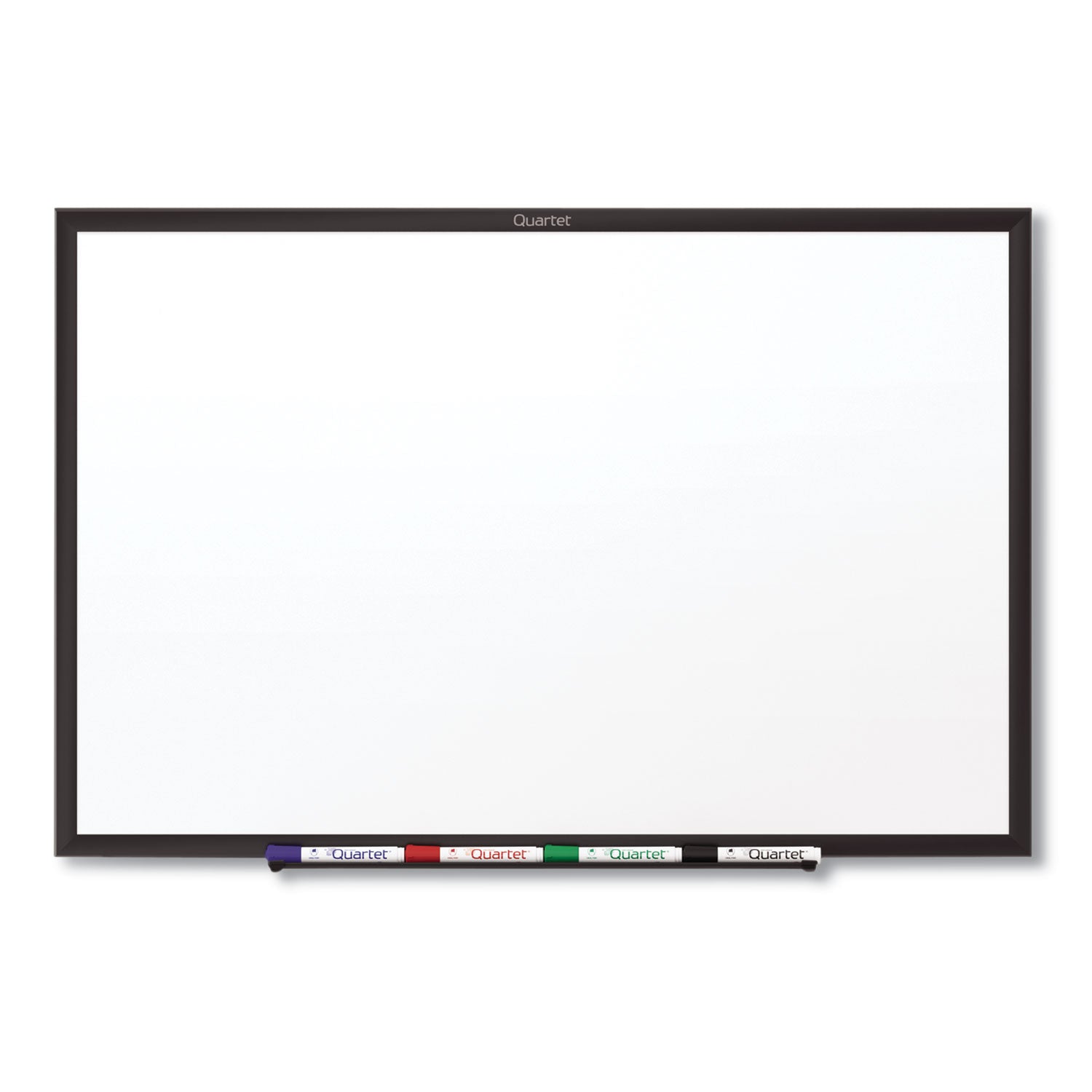 Quartet Classic Total Erase Whiteboard, 60" x 36", White Melamine Surface, Black Aluminum Frame, Horizontal/Vertical Mount, Includes Marker Tray, Dry Erase Marker, and Mounting Hardware, 1 Each
