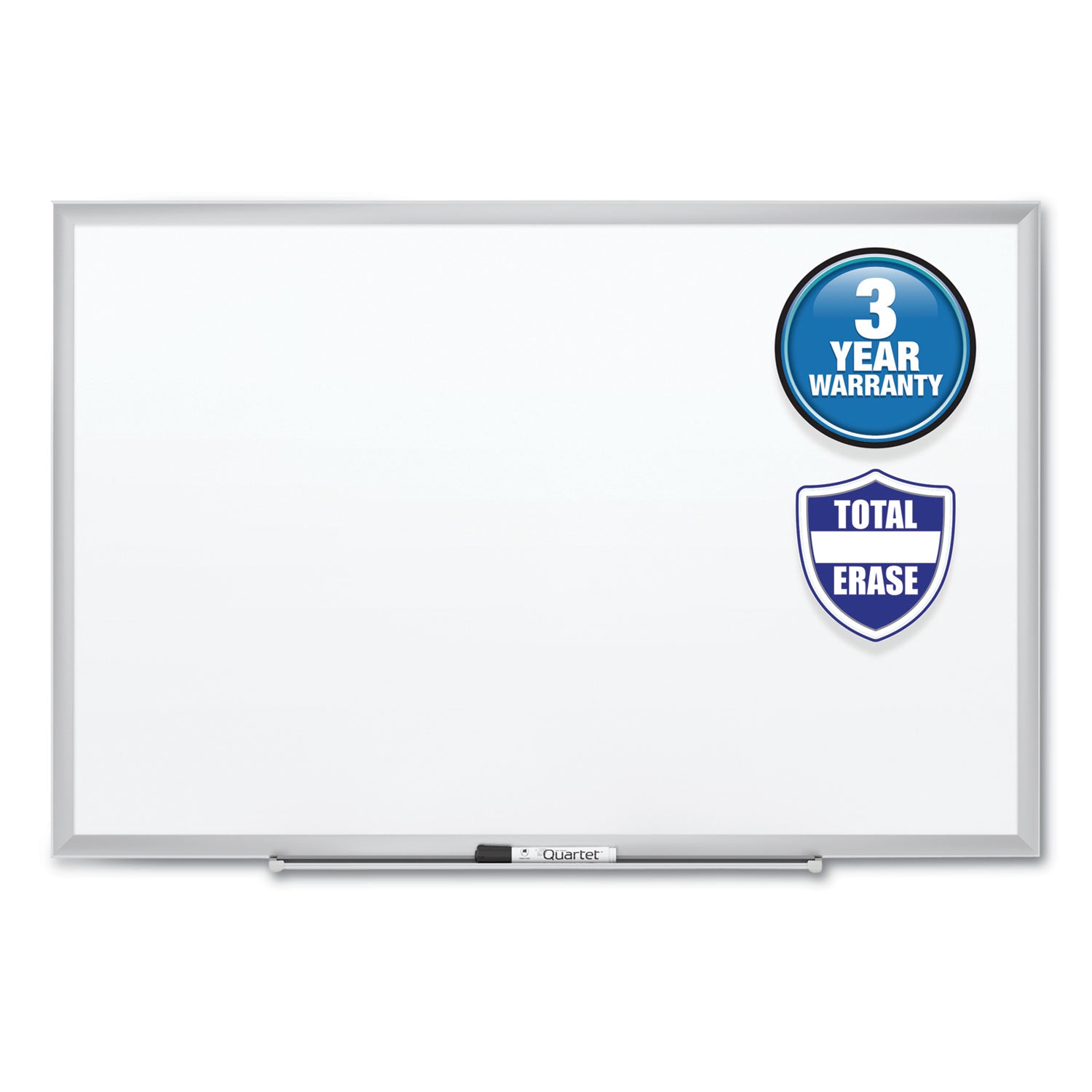 Quartet Classic Whiteboard - 36" (3 ft) Width x 24" (2 ft) Height - White Melamine Surface - Silver Aluminum Frame - Horizontal/Vertical - Durable, Smooth Surface, Flexible - 1 Each