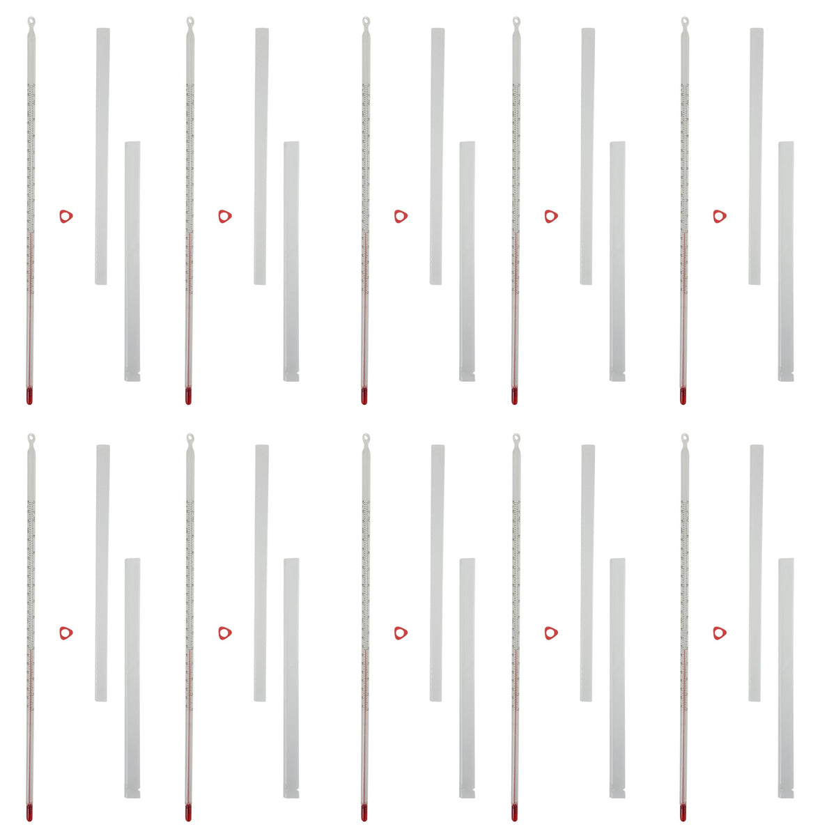 Thermometer, White-Backed, Total Immersion, Double Scale -20°C to 110°C and 0°F to 230°F, Pack of 10