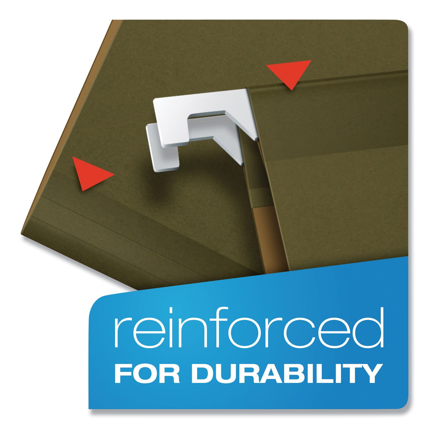 Pendaflex Ready-Tab 1/5 Tab Cut Letter Recycled Hanging Folder - 8 1/2" x 11" - Green - Reinforced - 10% Recycled - 25 / Box