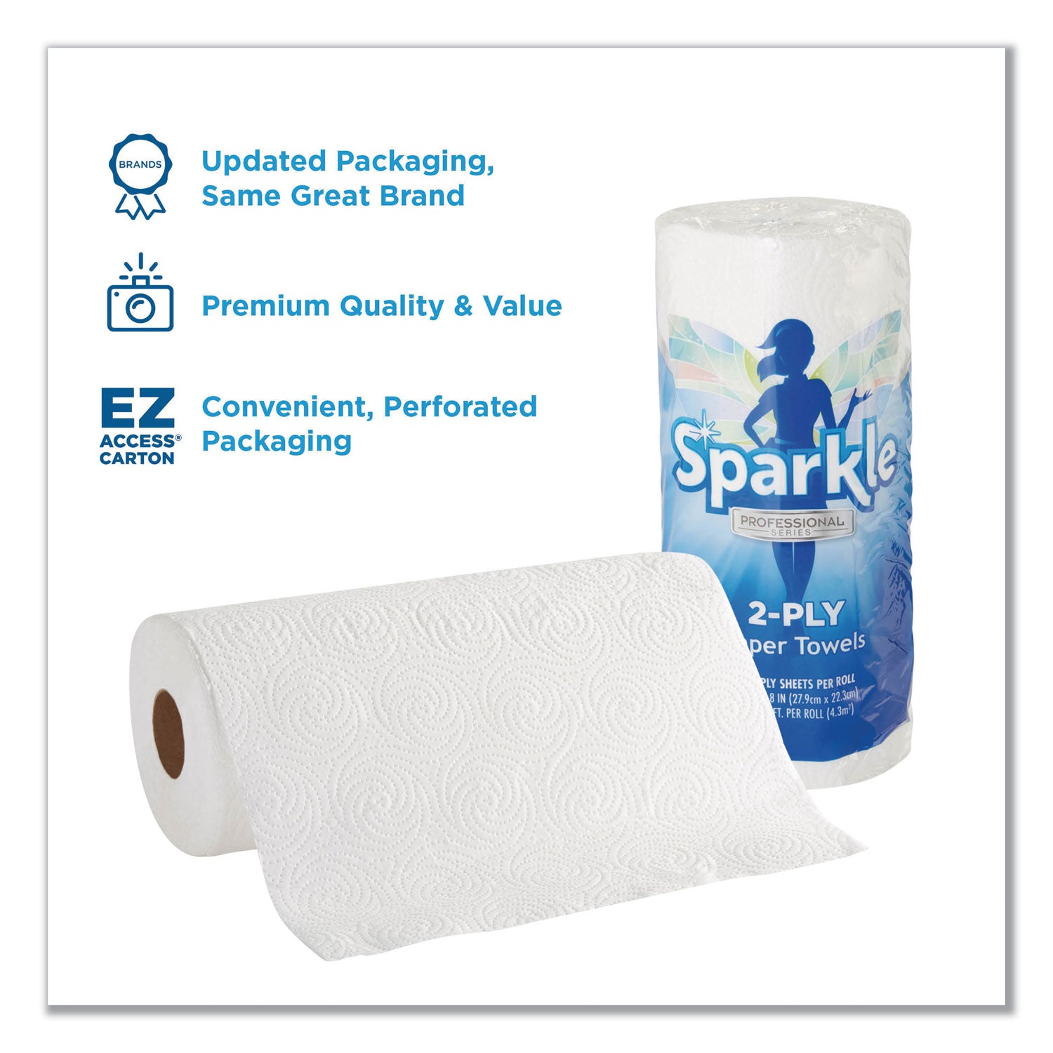 2 Ply - 8.80" Width x 11" Length - 85 Sheets/Roll - White - 15 / Carton