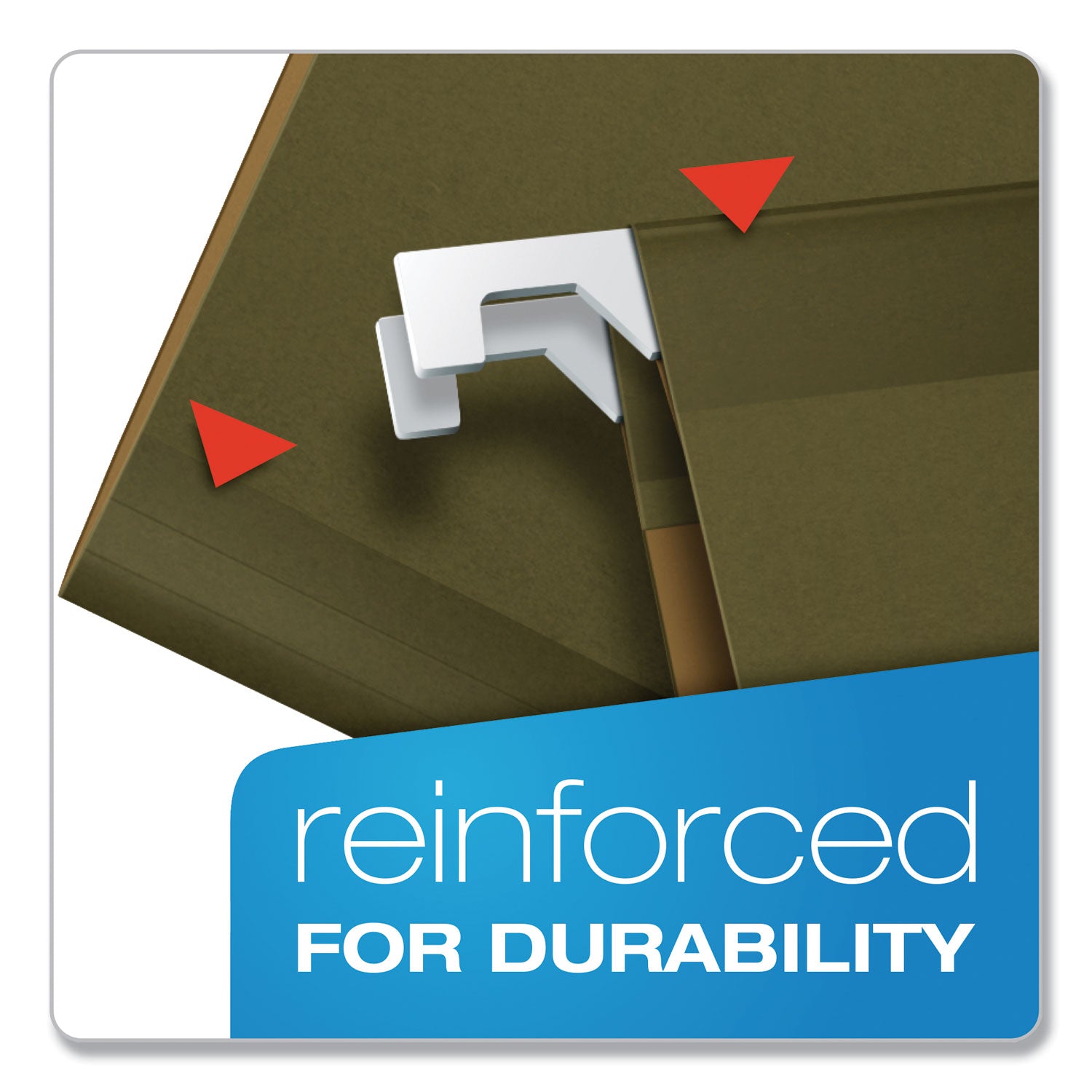 Pendaflex Ready-Tab 1/3 Tab Cut Letter Recycled Hanging Folder - 8 1/2" x 11" - Green - Reinforced - 10% Recycled - 25 / Box