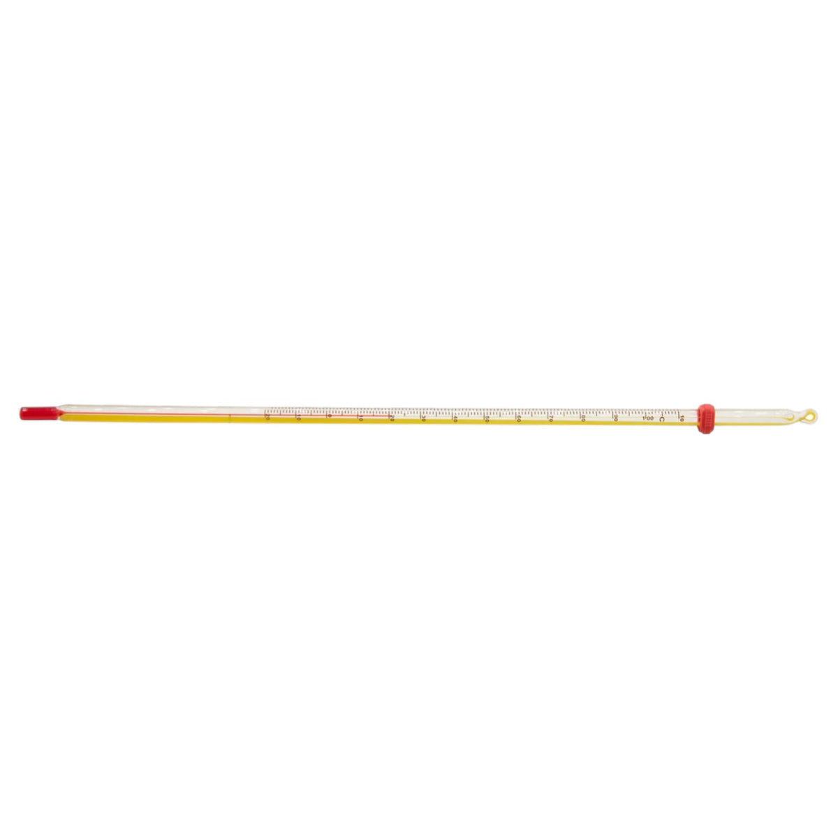 Thermometer, Yellow-Backed, Partial Immersion, Double Scale -20°C to 110°C and 0°F to 230°F, Pack of 10
