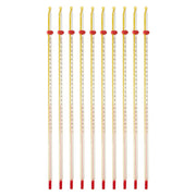 Thermometer, Yellow-Backed, Partial Immersion, Double Scale -20°C to 110°C and 0°F to 230°F, Pack of 10
