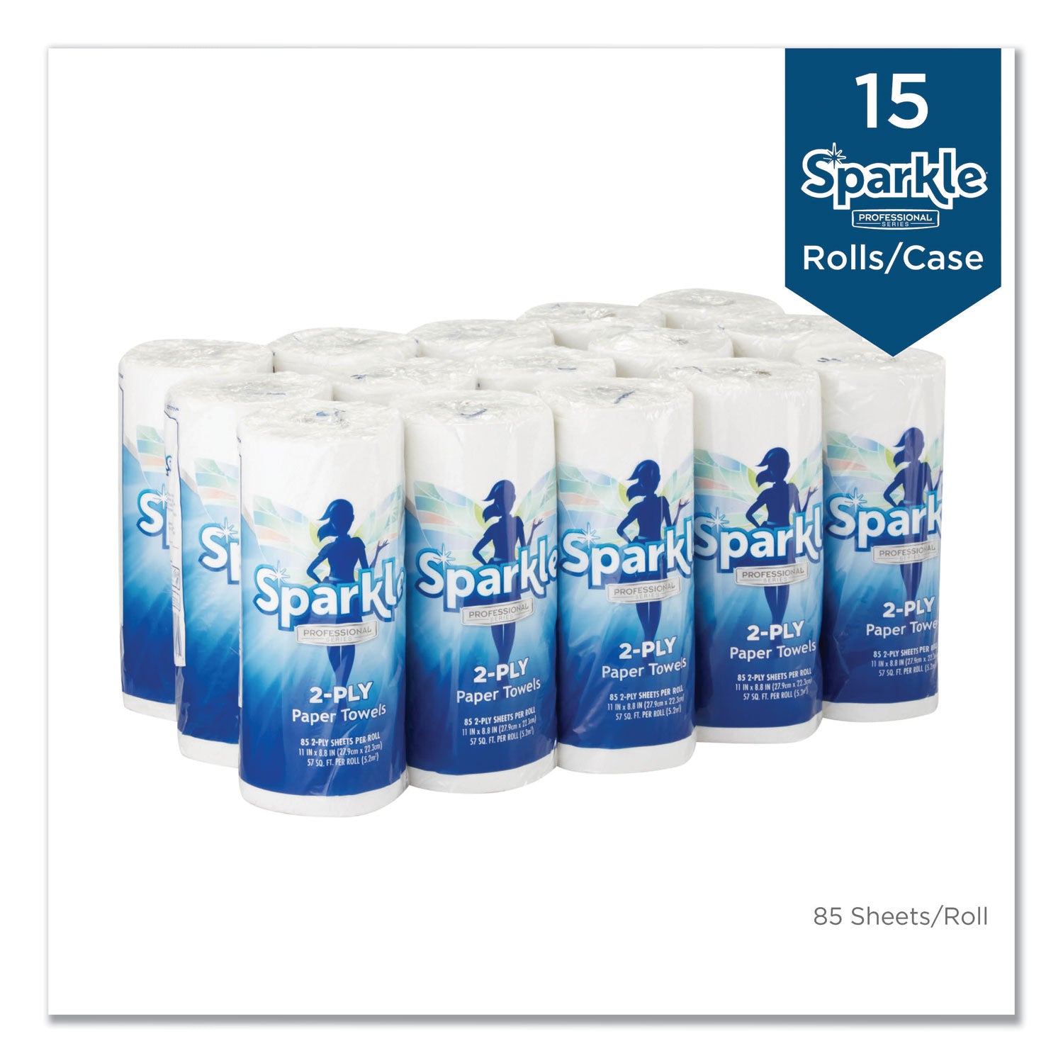 2 Ply - 8.80" Width x 11" Length - 85 Sheets/Roll - White - 15 / Carton