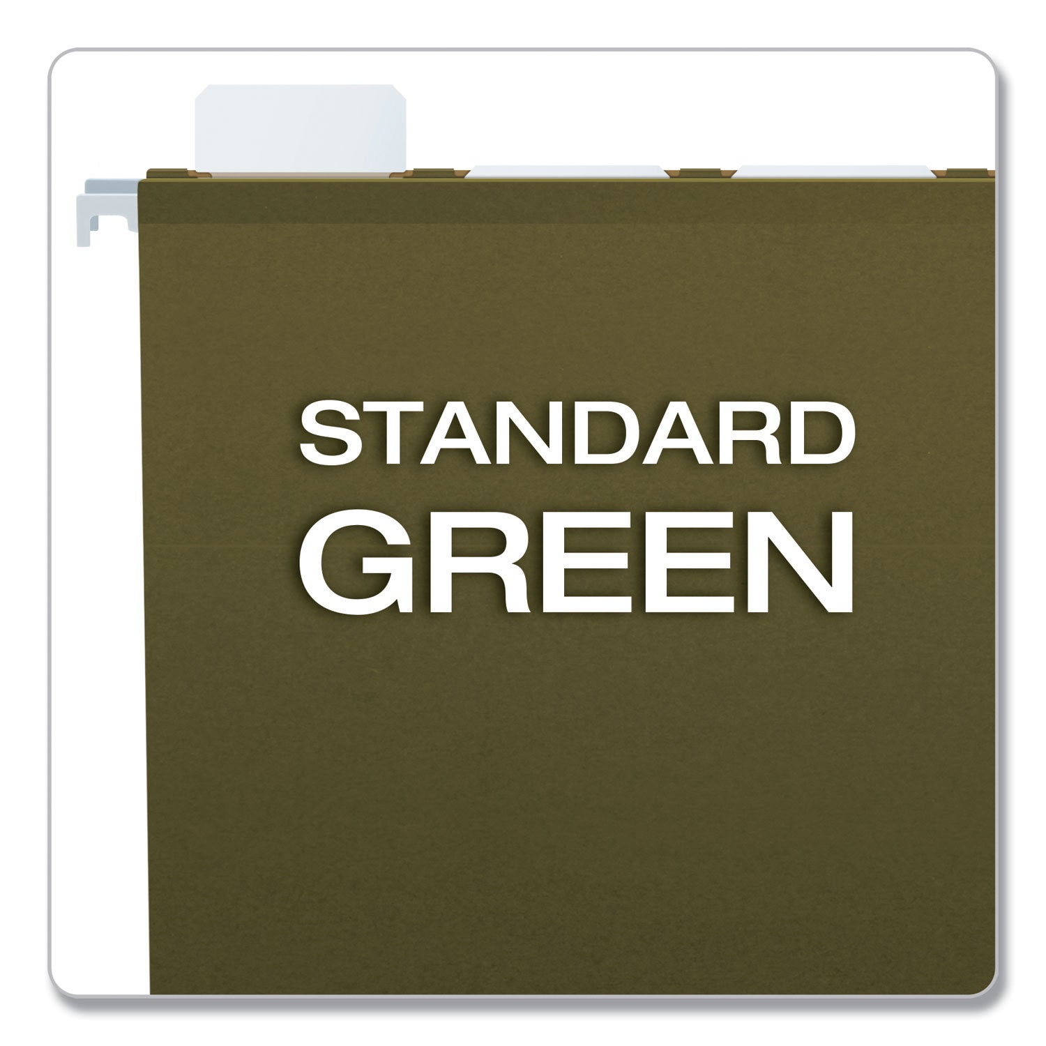 Pendaflex Ready-Tab 1/3 Tab Cut Letter Recycled Hanging Folder - 8 1/2" x 11" - Green - Reinforced - 10% Recycled - 25 / Box