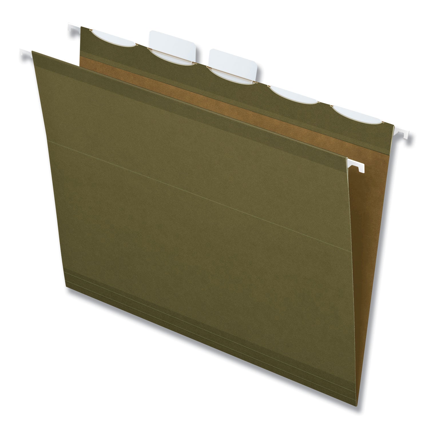 Pendaflex Ready-Tab 1/5 Tab Cut Letter Recycled Hanging Folder - 8 1/2" x 11" - Green - Reinforced - 10% Recycled - 25 / Box