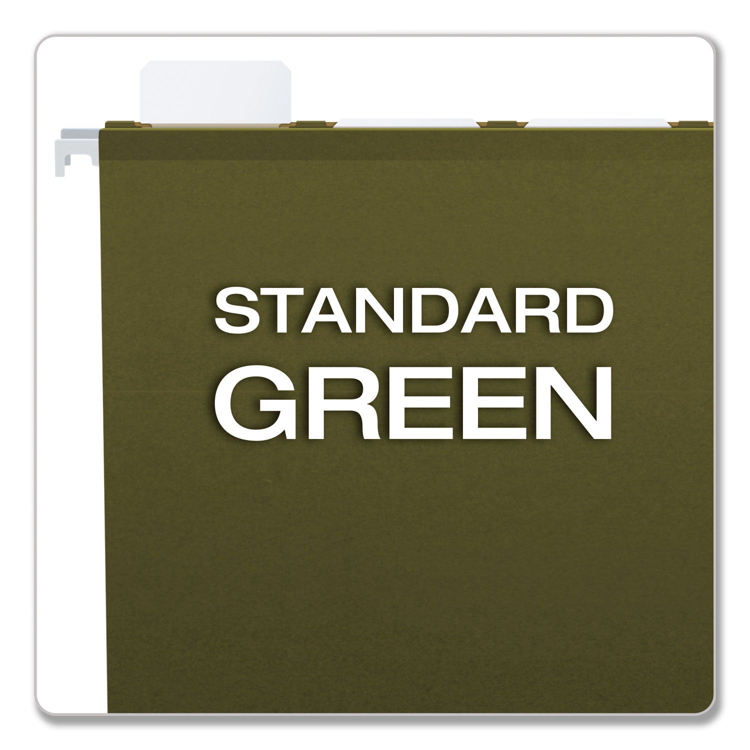 Pendaflex Ready-Tab 1/5 Tab Cut Letter Recycled Hanging Folder - 8 1/2" x 11" - Green - Reinforced - 10% Recycled - 25 / Box