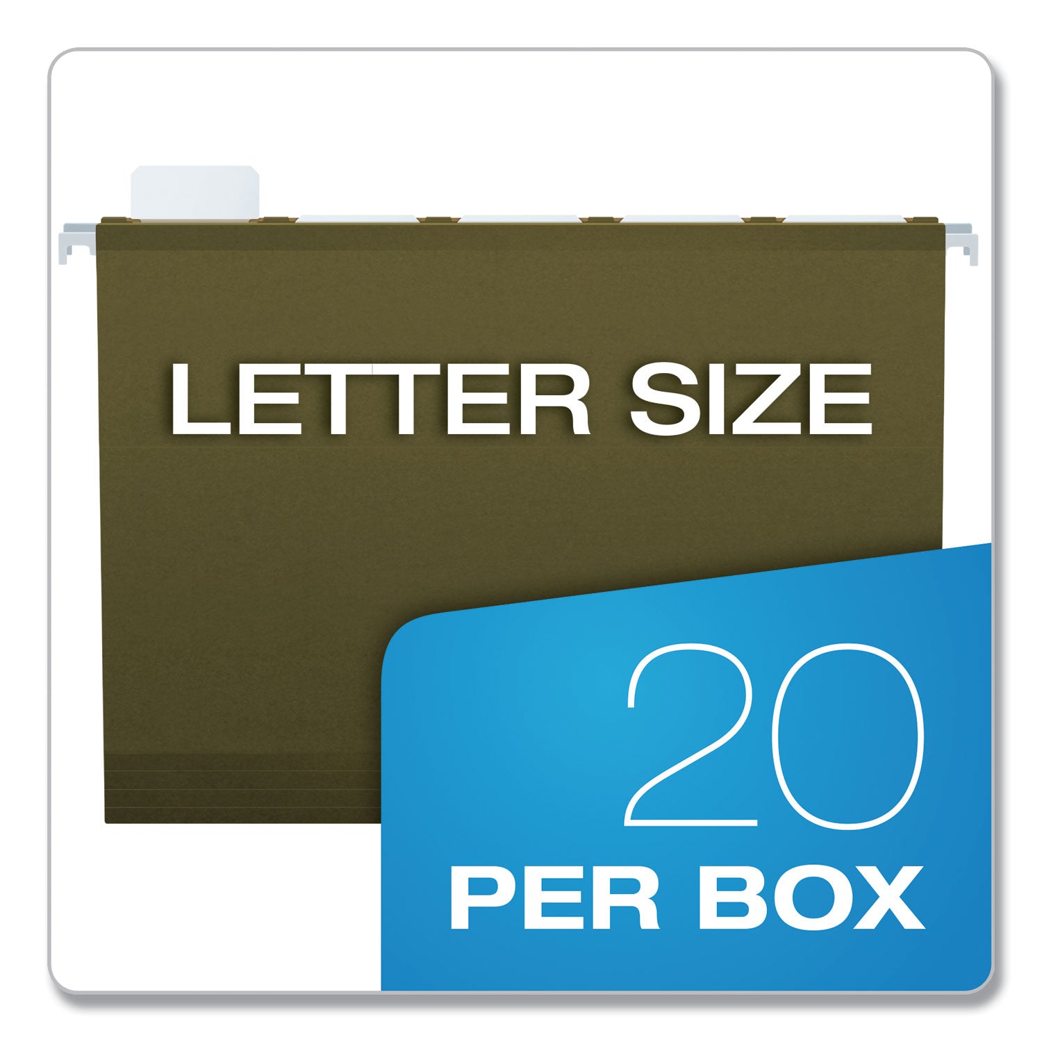 Pendaflex Ready-Tab 1/3 Tab Cut Letter Recycled Hanging Folder - 8 1/2" x 11" - Green - Reinforced - 10% Recycled - 25 / Box