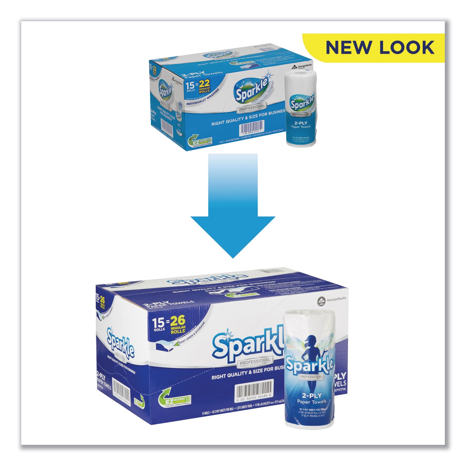 2 Ply - 8.80" Width x 11" Length - 85 Sheets/Roll - White - 15 / Carton