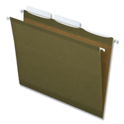 Pendaflex Ready-Tab 1/3 Tab Cut Letter Recycled Hanging Folder - 8 1/2" x 11" - Green - Reinforced - 10% Recycled - 25 / Box