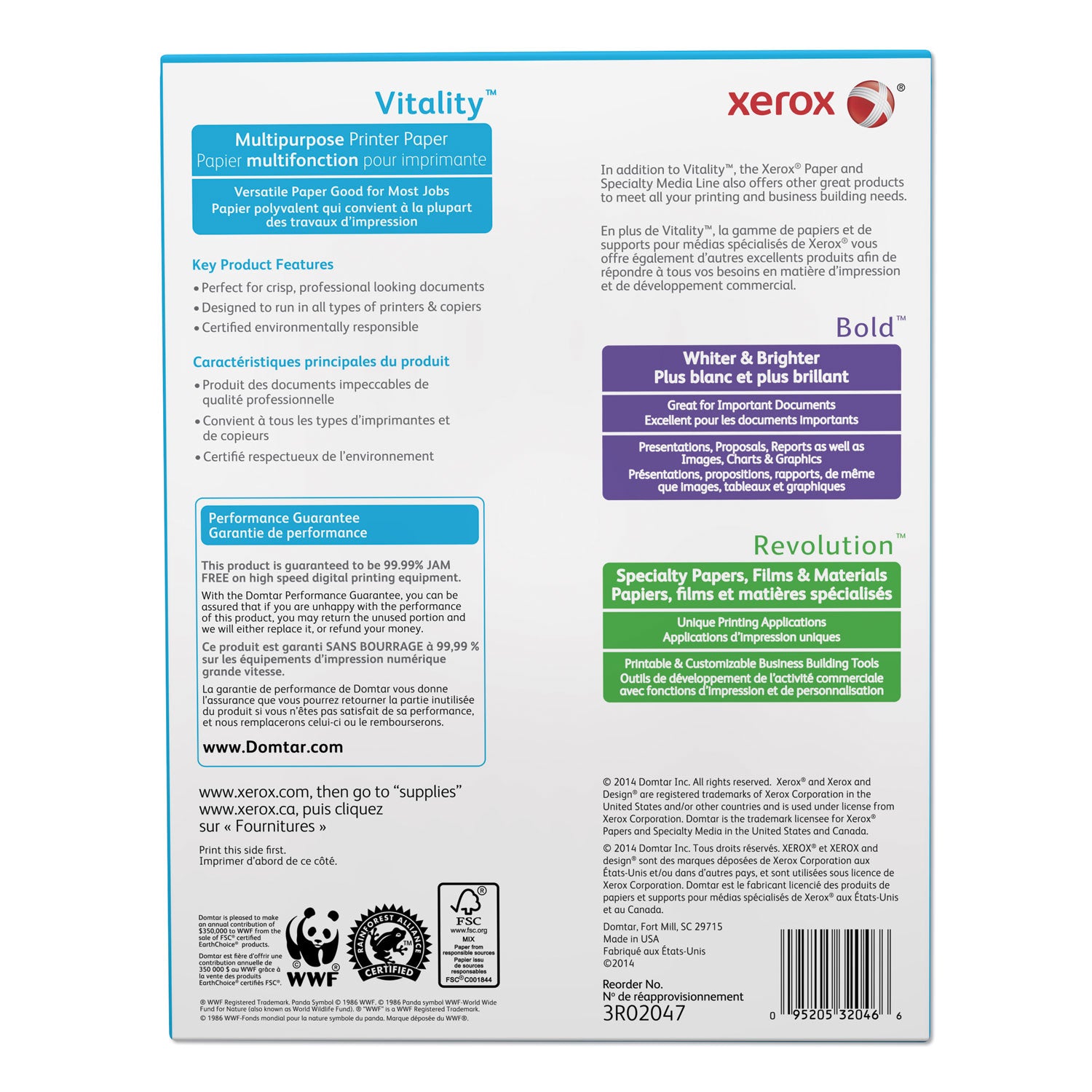 Vitality Multipurpose Print Paper, 92 Bright, 20 lb Bond Weight, 8.5 x 11, White, 500/Ream, 10 Reams/Ct, 40 Cartons/Pallet