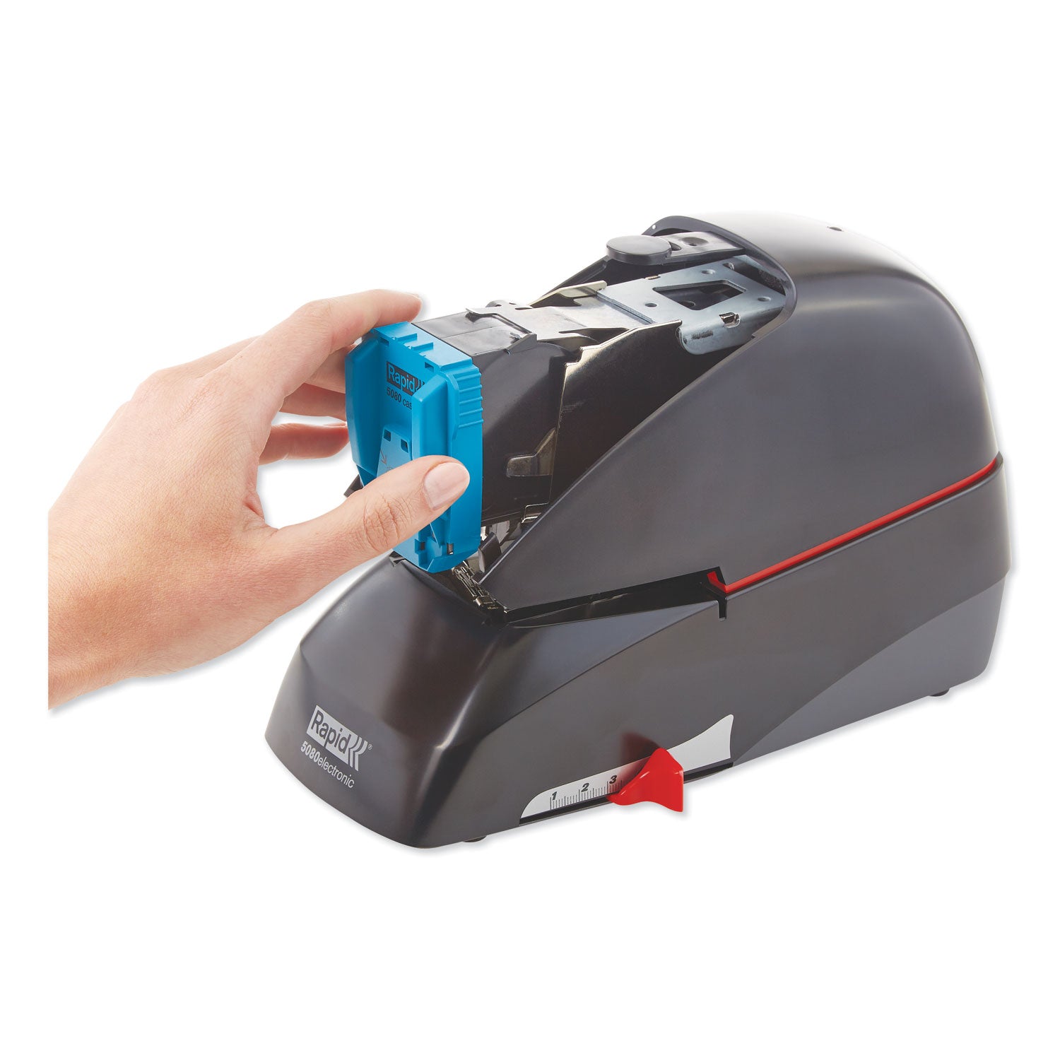 Staples Upto 90 Sheet of 20lb Paper - Holds Upto 5000 Staple - 2" Throat Depth - Black - Rubber - 1 Each