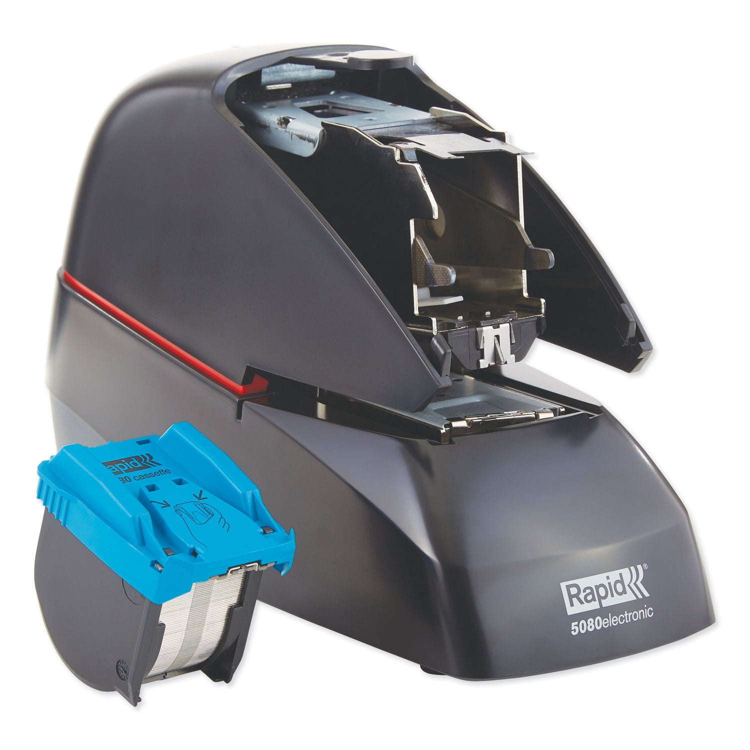 Staples Upto 90 Sheet of 20lb Paper - Holds Upto 5000 Staple - 2" Throat Depth - Black - Rubber - 1 Each