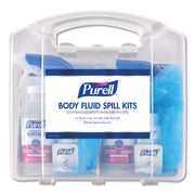 Body Fluid Spill Kit, 4.5" x 11.88" x 11.5", One Clamshell Case with 2 Single Use Refills/Carton