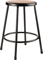 NPS® 24" Heavy Duty Steel Stool, Surface Color: Masonite Wood, Frame Color: Black