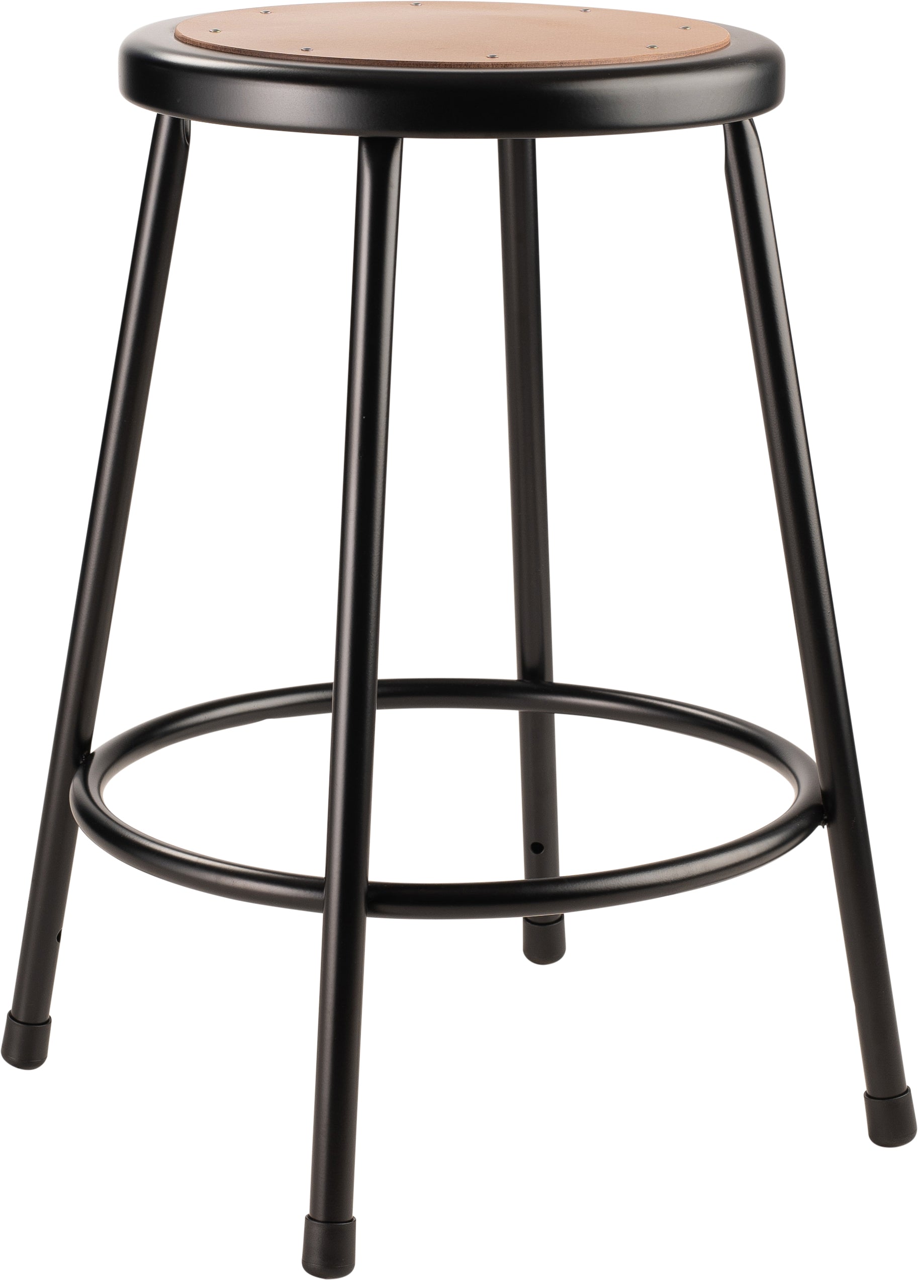NPS® 24" Heavy Duty Steel Stool, Surface Color: Masonite Wood, Frame Color: Black