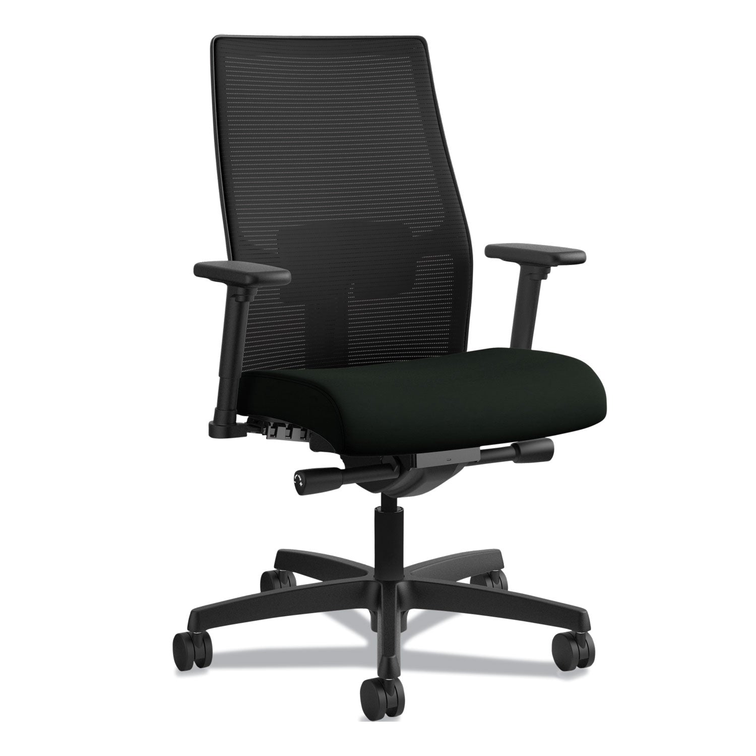 Black Seat Color - Polyurethane, Fabric Seat Material - Black Back Color - Mesh Back Material - Black Frame Color - Mid Back - 5-star Base - 1 Each