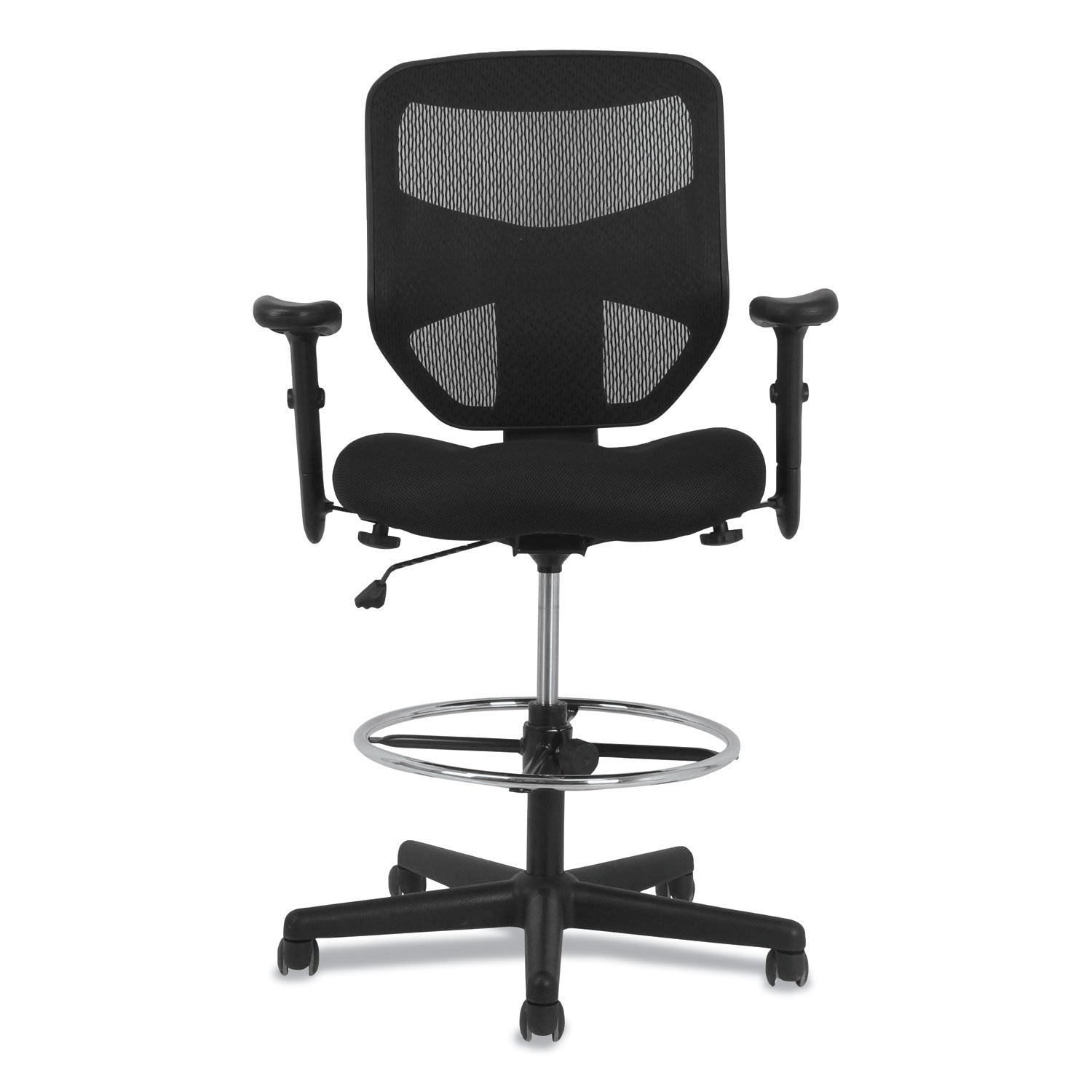 HON Prominent Task Chair - Black Seat Color - Fabric Seat Material - Black Back Color - Mesh Back Material - Black Frame Color - High Back - Armrest - 1 Each