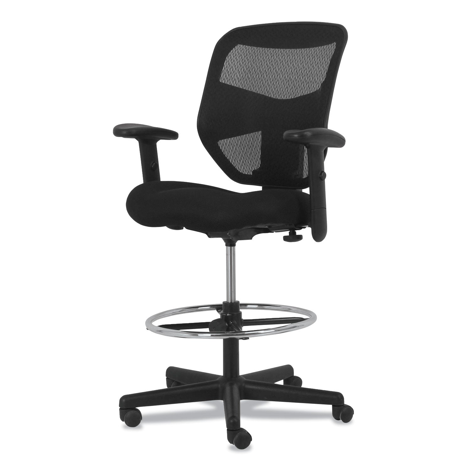 HON Prominent Task Chair - Black Seat Color - Fabric Seat Material - Black Back Color - Mesh Back Material - Black Frame Color - High Back - Armrest - 1 Each