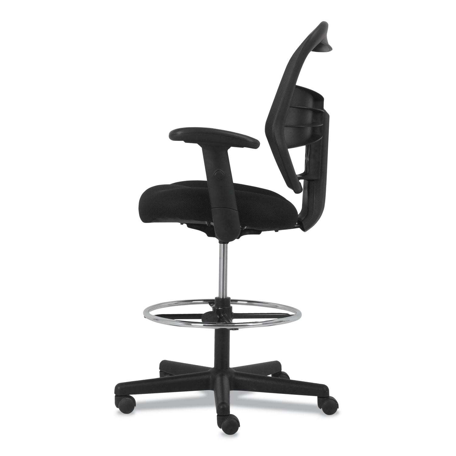 HON Prominent Task Chair - Black Seat Color - Fabric Seat Material - Black Back Color - Mesh Back Material - Black Frame Color - High Back - Armrest - 1 Each