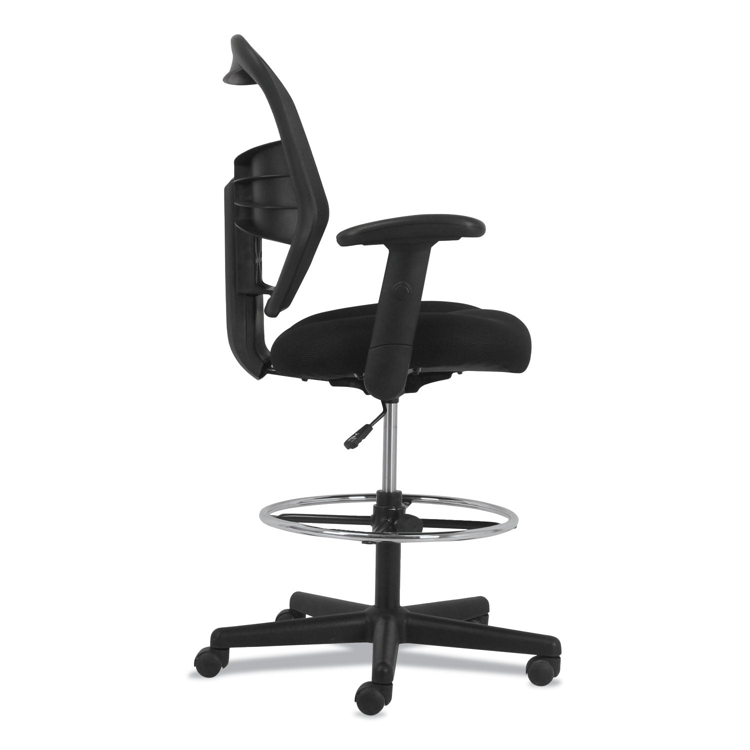 HON Prominent Task Chair - Black Seat Color - Fabric Seat Material - Black Back Color - Mesh Back Material - Black Frame Color - High Back - Armrest - 1 Each