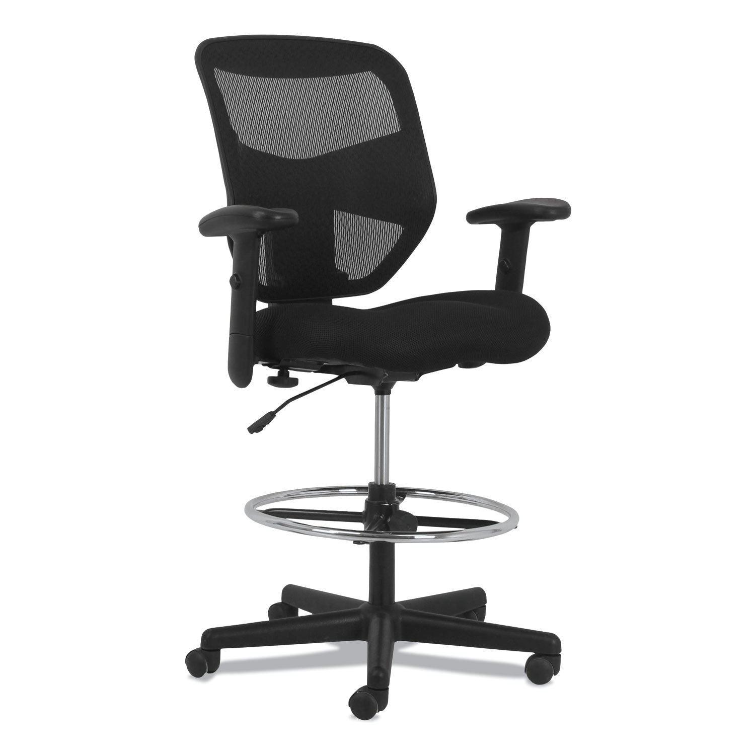 HON Prominent Task Chair - Black Seat Color - Fabric Seat Material - Black Back Color - Mesh Back Material - Black Frame Color - High Back - Armrest - 1 Each