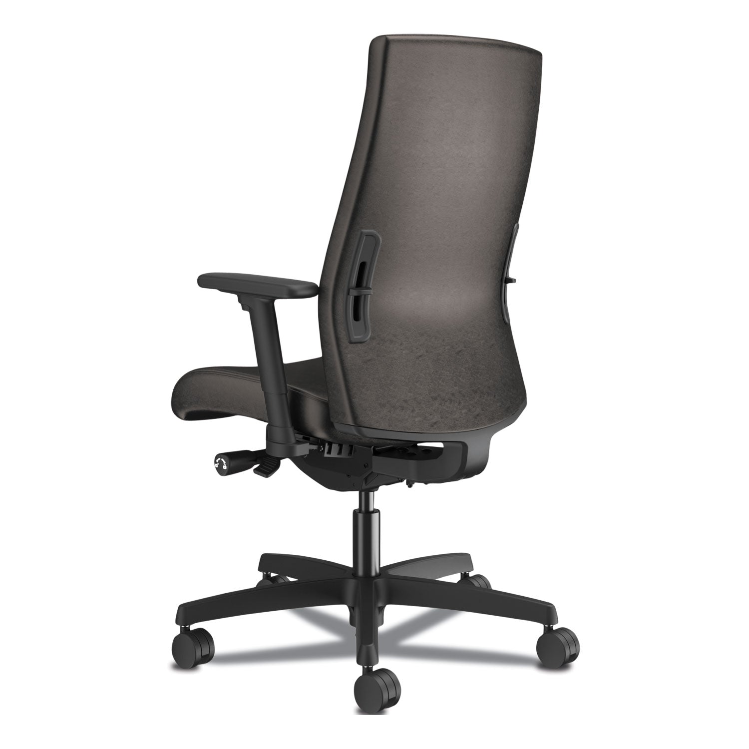 HON Ignition 2.0 Mid Back Task Chair, Black Vinyl Seat and Back, Adjustable Arms, Black Frame, 1 Each