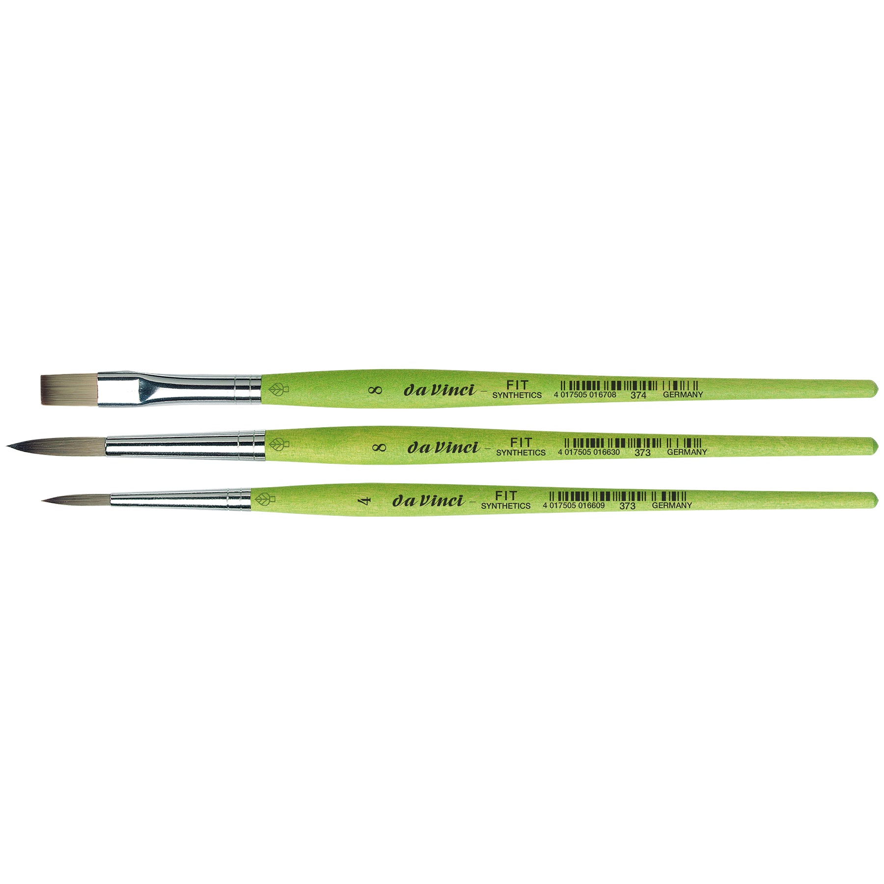 FIT Synthetics Student & Hobby Brushes, Synthetic, Acrylic & Tempera, Assorted, 3 Brush Set