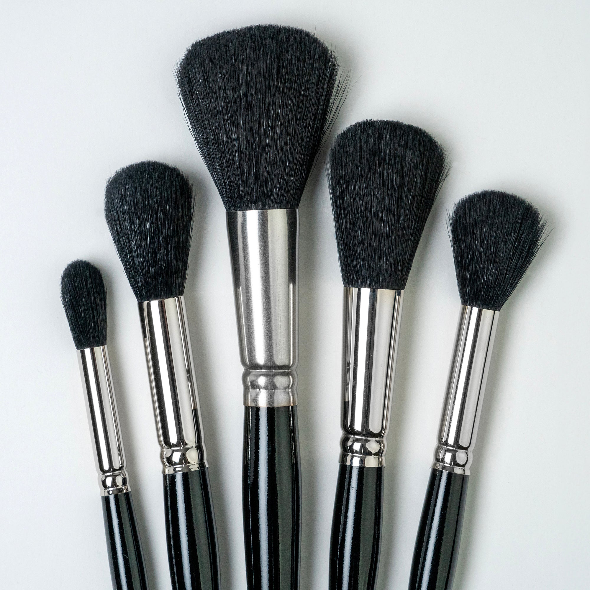 Silver Mops Round Black, 5 Brushes