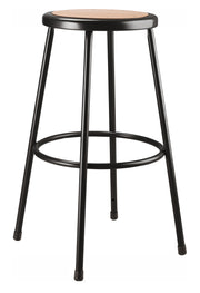 NPS® 30" Heavy Duty Steel Stool, Surface Color: Masonite Wood, Frame Color: Black