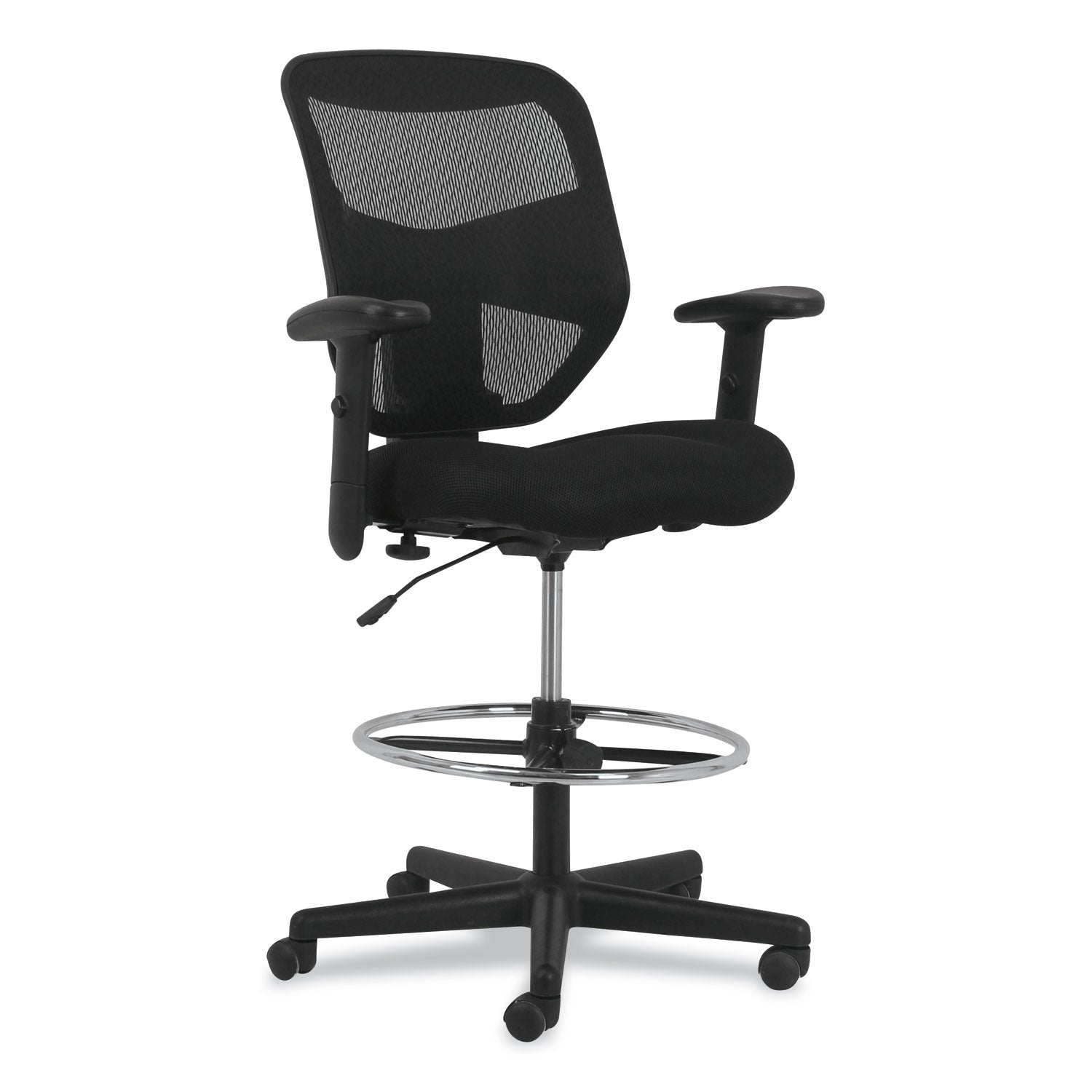 HON Prominent Task Chair - Black Seat Color - Fabric Seat Material - Black Back Color - Mesh Back Material - Black Frame Color - High Back - Armrest - 1 Each
