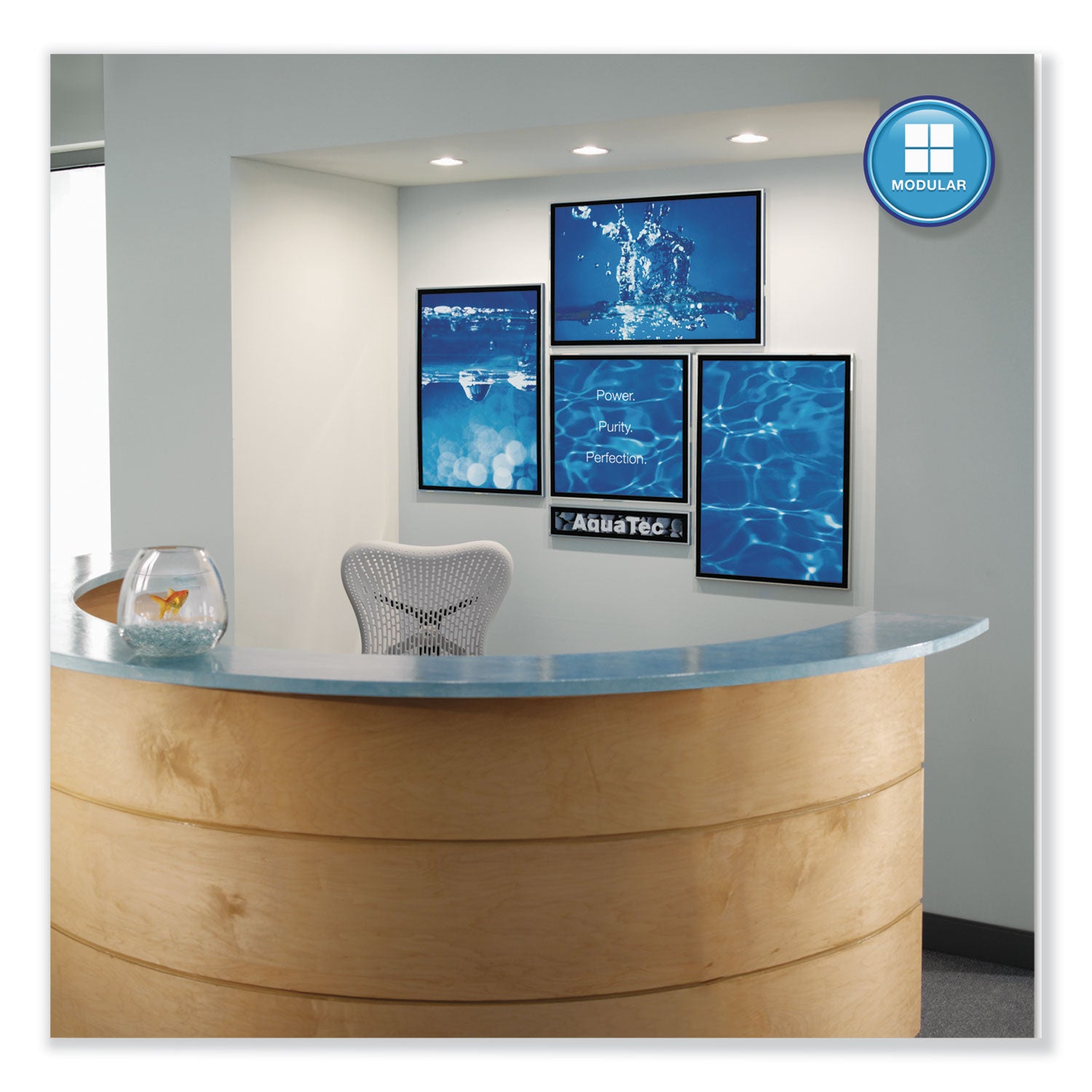 23" Board Height x 23" Board Width - White Natural Cork Surface - Magnetic, Durable - Silver Aluminum Frame - 1 / Each