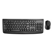 USB 2.0 Membrane Wireless RF 2.40 GHz Keyboard - 104 Key - Black - USB 2.0 Wireless RF - 1000 dpi - Scroll Wheel - Black - Symmetrical - AA, AAA - Compatible with PC - 1 Each
