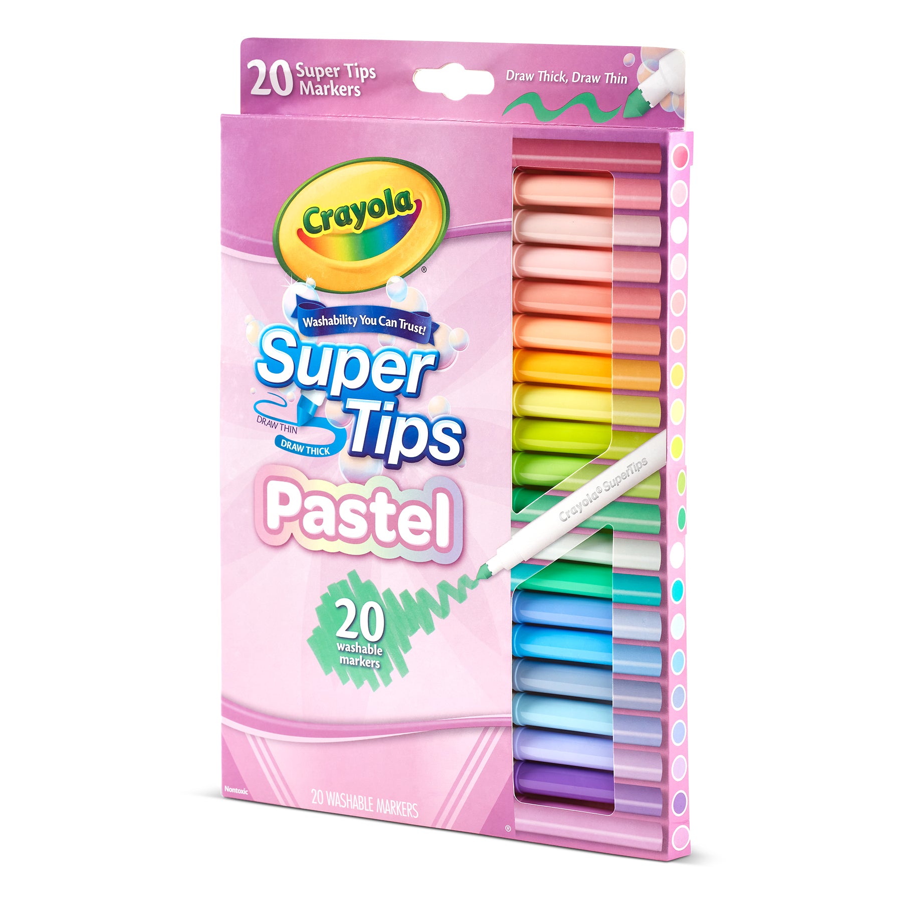 Supertip Markers, Pastel, 20 Count