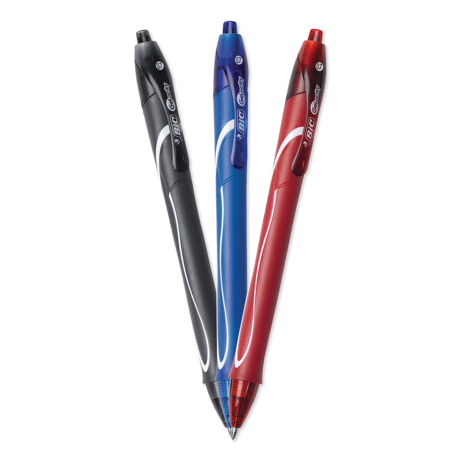 Gel-ocity® Quick Dry Retractable Gel Pens, Assorted Black, Blue and Red, Pack of 12