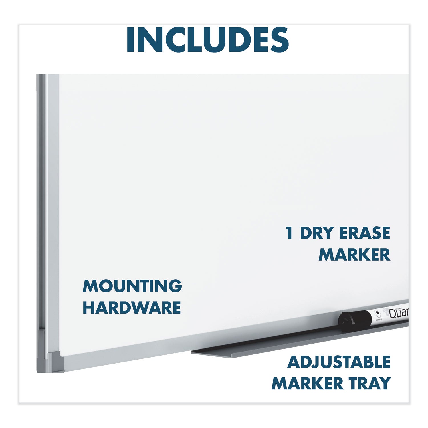 Mead Basic Dry-Erase Board - 35.9" (3 ft) Width x 23.8" (2 ft) Height - White Melamine Surface - Silver Aluminum Frame - Marker Tray - 1 Each