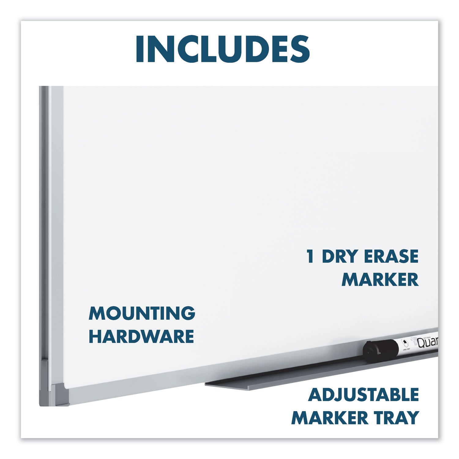 Mead Basic Dry-Erase Board - 72.6" (6.1 ft) Width x 48.6" (4.1 ft) Height - White Melamine Surface - Silver Aluminum Frame - Durable, Marker Tray - 1 Each
