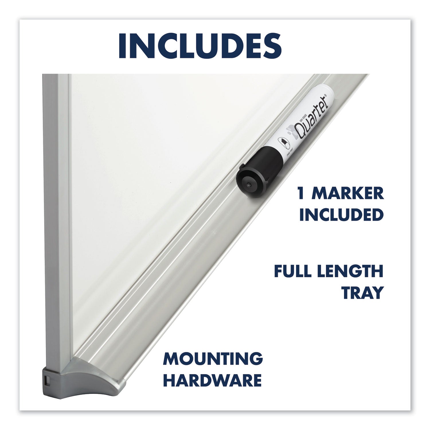Quartet Porcelain Magenetic Whiteboard - 96" (8 ft) Width x 48" (4 ft) Height - White Porcelain Surface - Silver Aluminum Frame - Horizontal - Magnetic - 1 Each