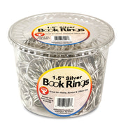 Book Rings in Counter Display - Silver, 250 Rings, 1.5"
