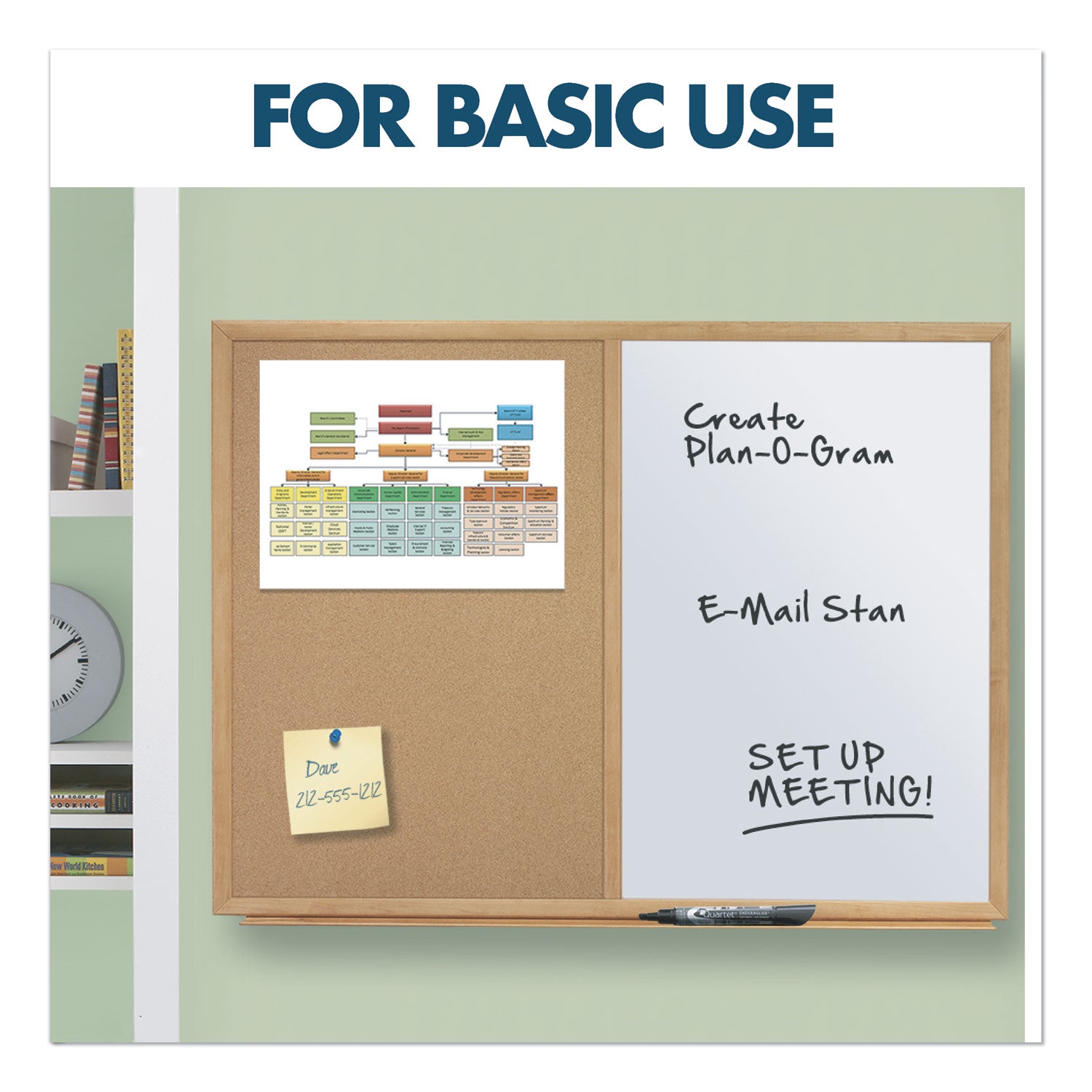 Quartet Standard Combination Whiteboard/Cork Bulletin Board - 48" (4 ft) Width x 36" (3 ft) Height - White Melamine Surface - Oak Frame - Rectangle - Horizontal/Vertical - 1 Each