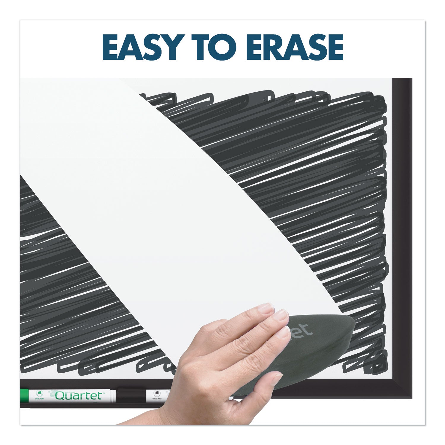 Quartet DuraMax Classic Whiteboard - 96" (8 ft) Width x 48" (4 ft) Height - White Porcelain Surface - Black Aluminum Frame - Rectangle - Horizontal/Vertical - Magnetic - 1 / Each