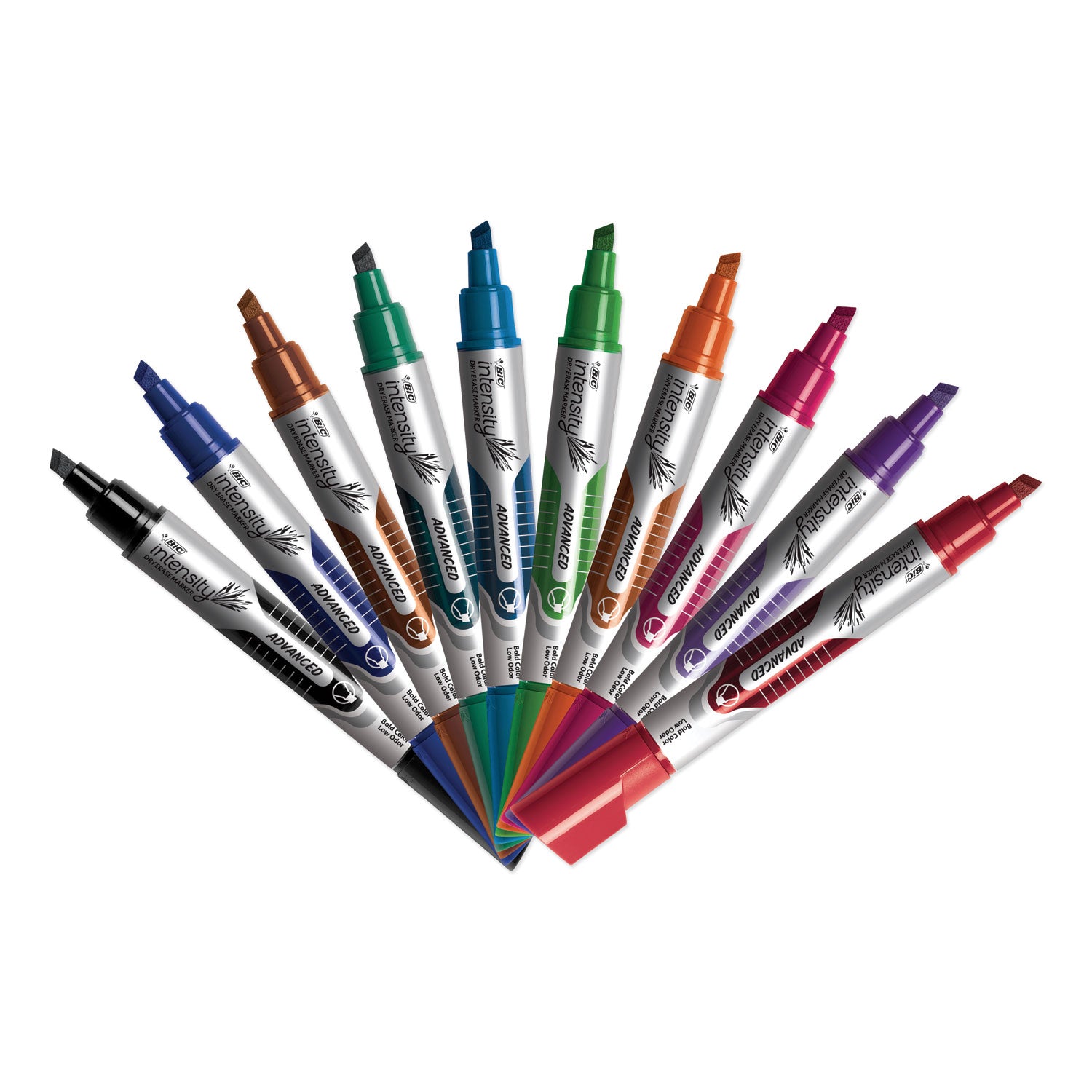 Intensity Advanced Dry Erase Marker, Tank Style, Chisel Tip, Assorted Colors, Pack of 24